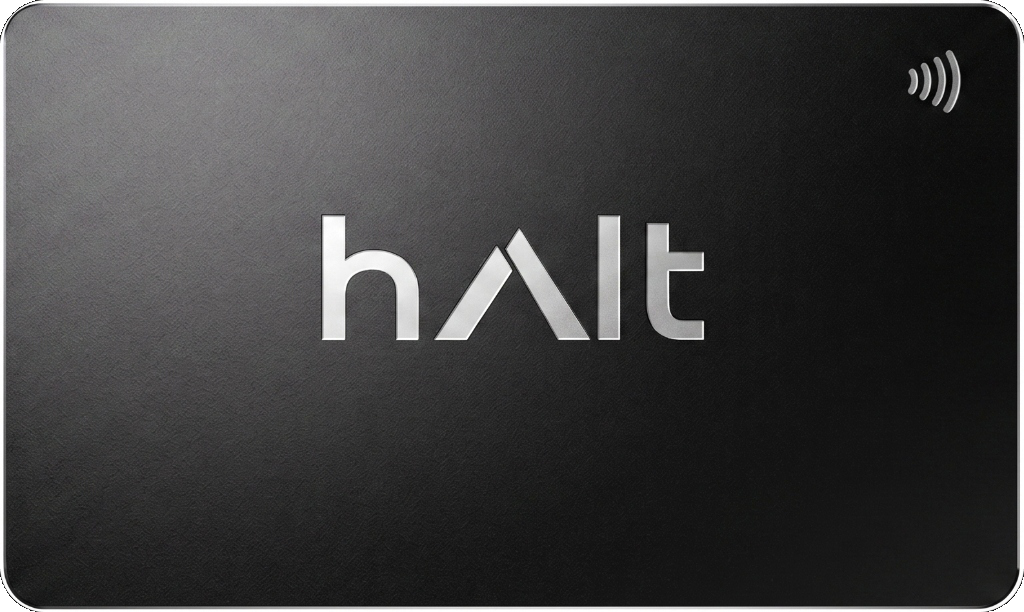 halt. matte black NFC keycard